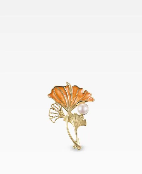 Ginkgo Brooch