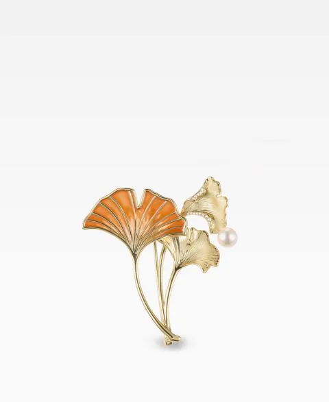 Ginkgo Brooch